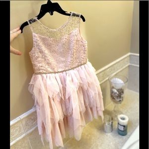 Like NEW Rare Editions baby pink sparkle dress